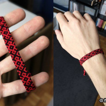 Normal pattern #106764 | BraceletBook Friendship Bracelet Patterns For Guys, Cool String Bracelet Patterns, Normal Friendship Bracelet Patterns, Woven Bracelets Pattern, Normal Bracelet Patterns, Normal Pattern Bracelet, Braceletbook Patterns, Black Friendship Bracelet, Beaded Belts Patterns