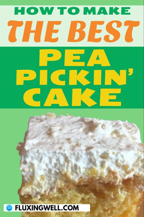 A closeup of pea pickin’ cake Pee Picking Cake, Pig Pickin Cake Recipe Easy, Pea Picking Cake Mandarin Oranges, Yellow Cake Mix Cakes Recipes, Pea Pickin Cake, Pea Picking Cake Recipes, Yellow Box Cake Mix Recipes, Desserts With Yellow Cake Mix Easy, Pea Picking Cake