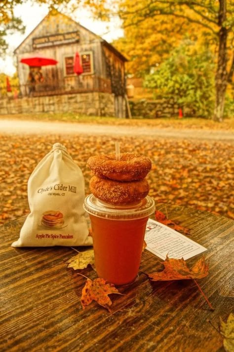 Bf Clyde Cider Mill, Cider Mill Aesthetic, Mystic Connecticut Fall, Apple Cider Aesthetic, Cider Aesthetic, Connecticut Aesthetic, Fall Goals, Pollo Teriyaki, Mystic Connecticut