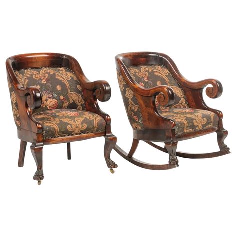 Handsome and Comfy Vintage Upholstered, Floral Motif, Rounded Back, Wooden Frame, Chairs Set of 2, 1900's. 20th Century! Chairs, Upholstered, Floral Motif, Rounded Back, Wooden Frame, Set of Two, Vintage, 1900s;, 20th Century! This beautiful set of two vintage upholstered chairs features a stunning floral motif and a rounded back design. The chairs are made from high-quality wooden frame and are fully assembled for your convenience. The set includes a pair of chairs, each with a unique lion claw Antique Collectors, Design Salon, Deco Luminaire, High Back Chairs, Vintage Chairs, Mid Century Modern Art, Modern Art Deco, Eames Lounge Chair, Wooden Chair