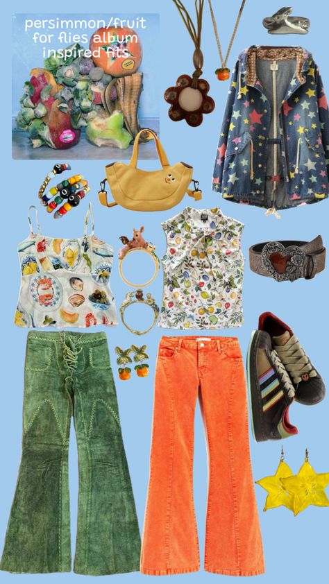 the army, the navy persimmon/fruit for flies inspired outfits #thearmythenavy #indieartist #spotify #music #persimmon #fruitforflies Fruit Inspired Outfit, Persimmon Fruit, Silly Clothes, Outfit Inspired, The Army, The Navy, Inspired Outfits, Persimmon, Indie Artist