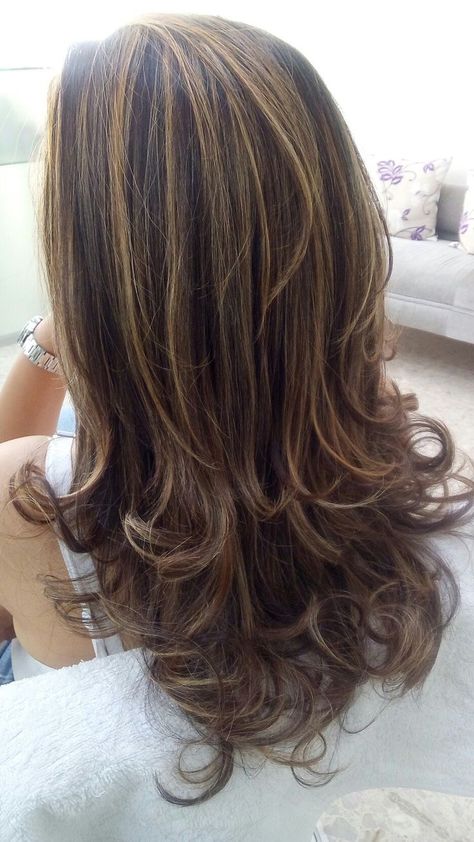 Hair Inspiration Extensions, Highlight Streaks In Brown Hair, Chunky Carmel Blonde Highlights, Skunk Hair On Wavy Hair, Chunky Highlights For Brown Hair Y2k, 2000s Highlights Hair Brown, Chunky Highlights For Brown Hair Caramel, Y2k Hair Dye Ideas, Brown Chunky Highlights