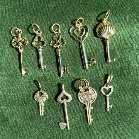 Can’t wait to add these to my key charm necklace! The current total count is 38 including these. I turn 40 next month, so I’m going to try to find 2 more before bringing this next batch to the jeweler to be soldered on. 🤗🗝️🔑 #keys #keycharms #charmnecklace #goldcharms #gemgossipcharms Key Charm Necklace, Turning 40, Charm Necklace, Bring It On, Key, Turn Ons, Gold, Instagram