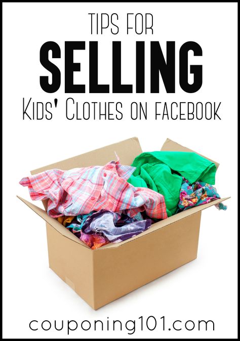 Great tips for selling kids' clothes on Facebook garage sale groups! Clear out your clutter and make money by selling your kids' outgrown clothing on Facebook. Consignment Tips, Clothes Flip, Yard Sale Tips, Garage Sale Tips, Couponing 101, Poshmark Tips, Kids Clothes Sale, Moving Packing, Selling Tips