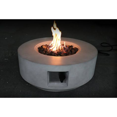 AllModern Latitude 11'' H x 30'' W Concrete Outdoor Fire Pit Table with Lid & Reviews - Wayfair Canada Gas Outdoor Fire Pit, Round Propane Fire Pit, Diy Firepits, Backyard Remodel Ideas, Round Fire Pit Table, Natural Gas Fire Pit, Outdoor Fire Pit Table, Garden Goals, Round Fire Pit