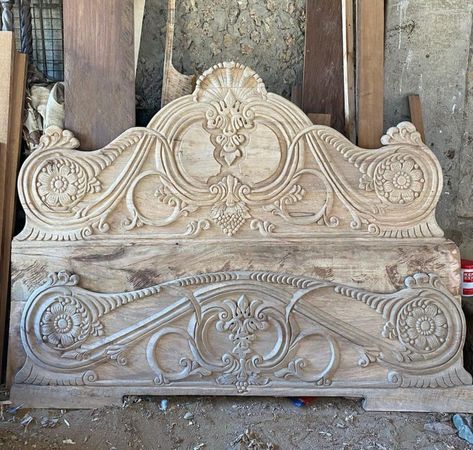 Hand made crafted wooden bed .Best quality at affordable price Order now! Wooden Box Bed Design, Royal Beds, Wooden Cupboard Design, Furniture Design Table, Royal Bed, Box Bed Design, Antique Bed, Wood Bed Design, Wooden Cupboard