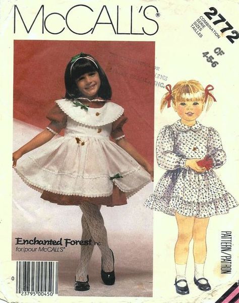 80s Fashion 1980s, Pinafore Sewing Pattern, Forest Dress, Pinafore Pattern, Fashion 1980s, Girl Dress Pattern, Sewing Patterns Girls, Mccalls Sewing Patterns, Childrens Dress