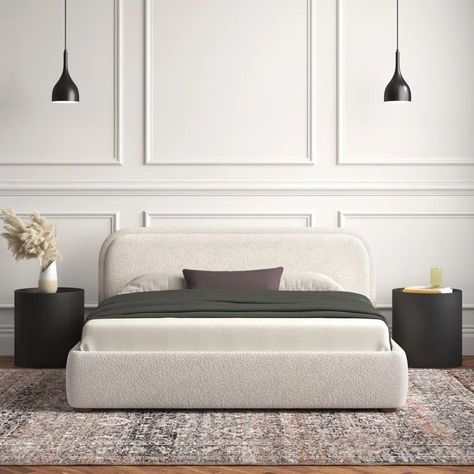 Shonda Upholstered Bed (Queen) Low Profile Bed Frame, California King Bed Frame, Low Bed Frame, Curved Bed, Low Profile Platform Bed, Low Profile Bed, Modern Bed Frame, Queen Upholstered Bed, Low Bed