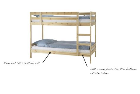 MYDAL Bunk Bed upgrade - The Simple Plan Mydal Bunk Bed Hack, Mydal Bunk Bed, Ikea Bunk Bed Hack, Ikea Mydal, Bunk Bed Hacks, Ikea Bunk Bed, Ikea Loft Bed, Pine Bed Frame, Cama Ikea