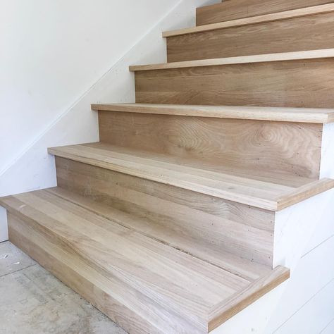 square nose tread along with a white oak riser Hardwood Stair Treads, Oak Newel Post, Stairs Treads And Risers, Square Nose, Wood Stair Treads, Stair Rails, Hardwood Stairs, Entry Stairs, Oak Stairs