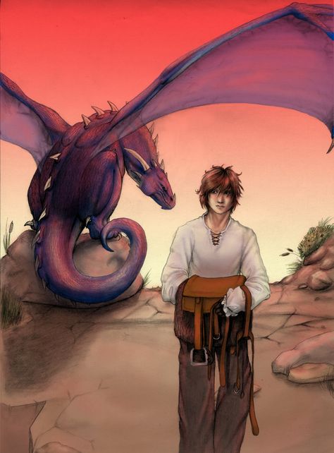 Stop for the night - Coloured by Draakh on DeviantArt Murtagh Eragon, Eragon Fan Art, The Inheritance Cycle, Eragon Saphira, Inheritance Cycle, Christopher Paolini, Legends And Myths, Dragon Decor, Chapter 33