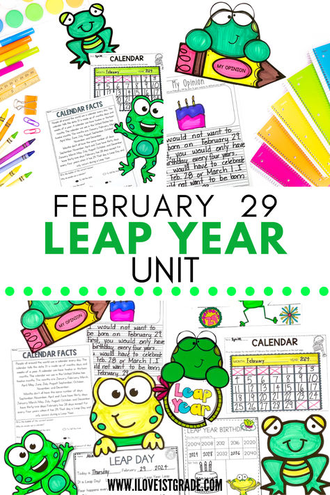 2024 is Leap Year! What are you doing for Leap Day? These reading, writing, math, and craft Leap Year activities are perfect for your primary classroom. This resource provides an appropriate way to explain Leap Day to your young students. Click through to see more. Leap Day Snacks, Leap Year Party Ideas, Leap Day Activities For Kids, Leap Day Activities, Leap Year Activities For Kids, February Classroom Activities, February Classroom, Education Major, First Grade Science