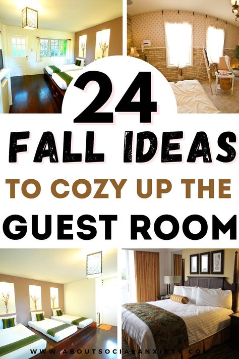 Looking for ideas to cozy up the guest bedroom for fall? This post shares 24 unique ideas that are sure to make your guests feel welcome. The ideas are fast and easy to implement for the fall season! Also sharing fall guest bedroom decor, fall guest bedroom  ideas, and cozy fall guest bedrooms. Guest Bedroom Decor Ideas, Guest Room Essentials, Guest Bedroom Ideas, Cozy Guest Rooms, Small Guest Bedroom, Guest Bedroom Decor, Rooms Ideas, Guest Room Decor, Apartment Bedroom