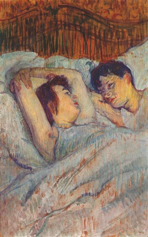 "In Bed" by Henri de Toulouse-Lautrec Toulouse Lautrec Paintings, Henri De Toulouse Lautrec, Laying In Bed, Georges Seurat, Toulouse Lautrec, Famous Artwork, Post Impressionism, Post Impressionists, Painting Reproductions