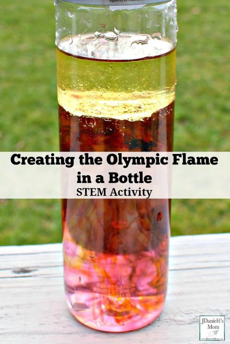 STEM Activity- Creating the Olympic Flame in a Bottle Olympic Themed Activities, Summer Olympics Crafts, Summer Olympics Activities, Vbs Olympics, Winter Olympics Activities, Preschool Olympics, Olympic Games For Kids, Olympic Idea, Kids Olympics