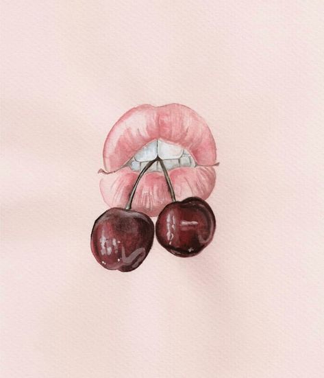 Cherry Lips, Abstract Prints, Cherry, Lips, Wall Decor, Art Prints, Wall, Photography, Pink