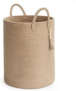 Amazon.com: Goodpick Tall Wicker Laundry Basket with Handles, Boho Decorative Storage Basket for Living Room, Bedroom, Entryway, Bathroom, Large Woven Blanket Basket for Pillows, Towels, Shoes, Jute, 16" x 20" : Baby Basket For Living Room, Bathroom Large, Laundry Basket Organization, Decorative Storage Baskets, Basket With Handles, Blanket Basket, Basket Liners, Entryway Bathroom, Laundry Storage