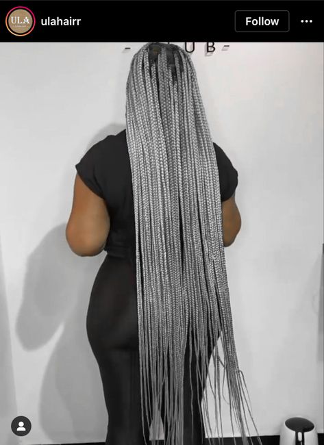 Grey Knotless Box Braids, Gray Knotless Box Braids, Gray Knotless Braids, Grey Knotless Braids, Grey Braids, Braids Colors, Grey Hair Braids, Braiding Ideas, Braids Styling