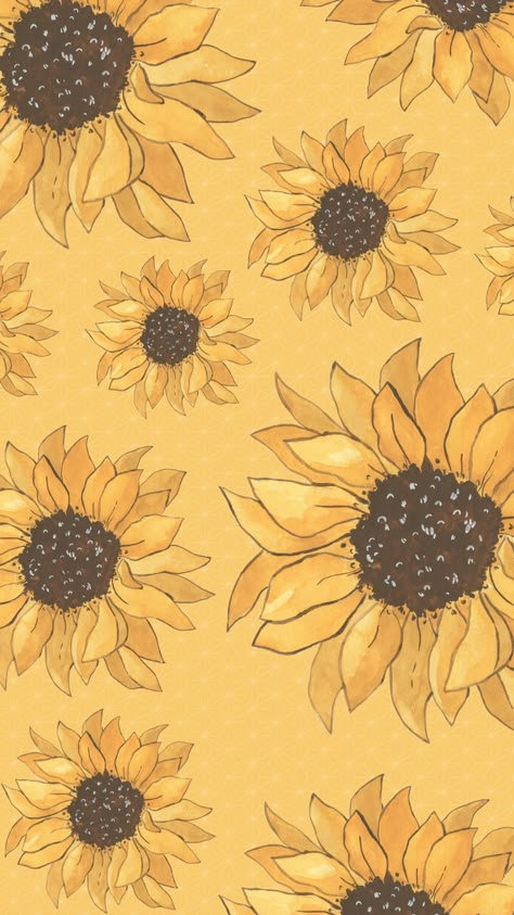 Sunflower Iphone Wallpaper, Halloween Wallpaper Cute, Simple Artwork, Vintage Flowers Wallpaper, Print Design Art, Scrapbook Background, Sunflower Wallpaper, Backgrounds Phone Wallpapers, Yellow Wallpaper