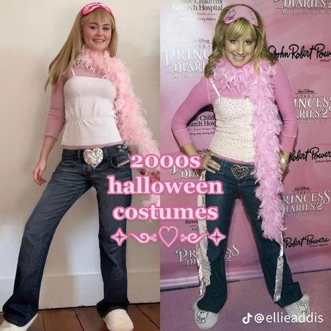 Halloween Costumes Y2k Grunge, 2000s Costumes Halloween, 00s Halloween Costumes, Early 2000s Costume Ideas, Funny Niche Halloween Costumes, Paris Hilton Costume Ideas, Disney Channel Halloween Costumes, 00s Costume Ideas, Halloween Costumes 2000s