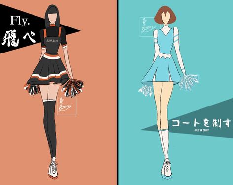 Karasuno Cheerleader Uniform, Haikyuu Cheerleader Uniform, Haikyuu Cheerleader, Aoba Johsai Aesthetic, Karasuno Female Uniform, Aoba Johsai Uniform, Cheer Uniform Design, Karasuno Uniform, Shifting Haikyuu