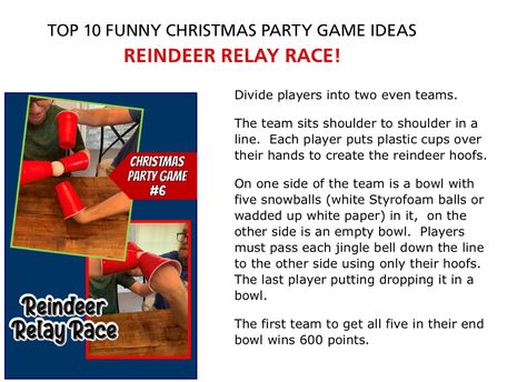 Reindeer Relay Race With Cups, Reindeer Relay Race, Reindeer Hooves, Christmas Group Games, Funny Christmas Party Games, Christmas Eve Games, Work Games, Cup Game, Eve Game