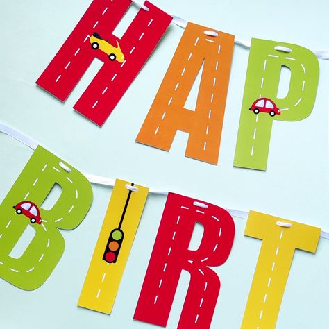 Car Theme Birthday, Assignment Ideas, Happy Birthday Theme, Car Banner, Car Birthday Theme, Clay Crafts For Kids, Car Theme, Cars Theme Birthday Party, Car Birthday