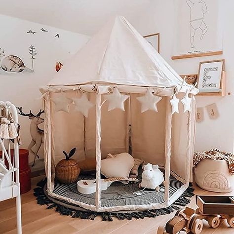 Clay's Playhouse (Amazon Little Dove Play Tent Review) - Abby Saylor Armbruster Toddler Play Tent, Indoor Tent For Kids, Playhouse Indoor, Toddler Tent, Childrens Tent, Indoor Tents, Baby Playroom, Toddler Outdoor, Tent Material