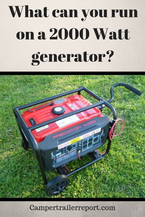 What can you run on a 2000 Watt generator? 5th Wheel Living, Rv Gadgets, Generator Shed, Rv Winterizing, Bus Motorhome, Small Camper, Alternative Housing, Diy Generator, Rv Organization