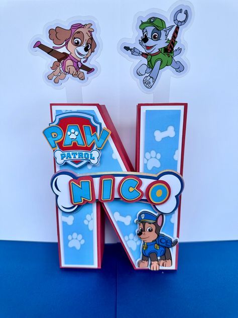 Paw Patrol 3d Letters, Paw Patrol Birthday Decorations, Paw Patrol Birthday Party, Paw Patrol Birthday, 3d Letters, Paw Patrol, Cricut Projects, Birthday Decorations, Hot Dogs