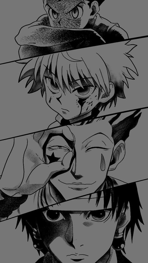 Black And White Hunter X Hunter, Anime Monochrome Wallpaper, Hunter X Hunter Wallpapers Iphone, Hxh Wallpaper Iphone, Hunter Hunter Wallpaper, Hxh Wallpaper Aesthetic, Hunter X Hunter Wallpapers Aesthetic, Anime Wallpapers Manga, Black And White Anime Wallpaper