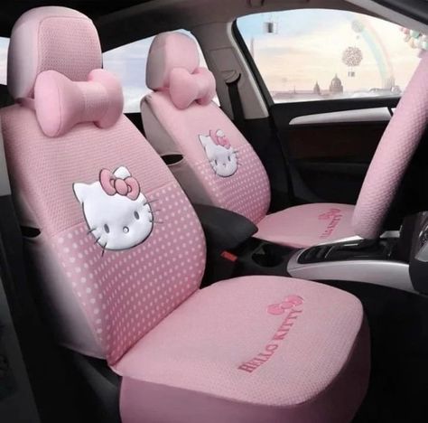 Hello Kitty Car Accessories, Pink Car Accessories, Hello Kitty Car, Girly Car Accessories, Hello Kitty Rooms, Charmmy Kitty, Hello Kitty Themes, Pretty Bike, Girly Car