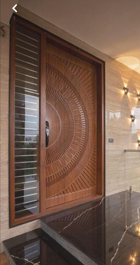 Teakwood Door Design Entrance, Double Door For Main Entrance, Main Door With Window Design, Wooden Main Door Design Front Entry, Teakwood Main Door Design, Home Main Door Design, Entrance Door Design Luxury, Latest Main Door Design Entrance, Teak Wood Main Door Design Entrance Indian