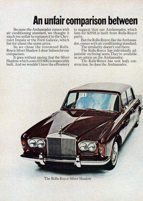 Amc Cars, Truck Advertising, Company Car, Classic Rolls Royce, Magazine Advertisement, Ford Galaxie, American Motors, Car Advertising, Car Ads