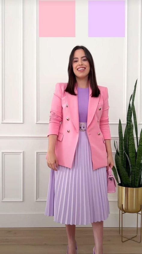 Outfit Colour Combinations, Christian Attire, Fashion Color Combinations, Pastel Pink Outfit, Colour Combinations Fashion, Color Combos Outfit, Color Blocking Outfits, Modesty Outfits, Color Combinations For Clothes