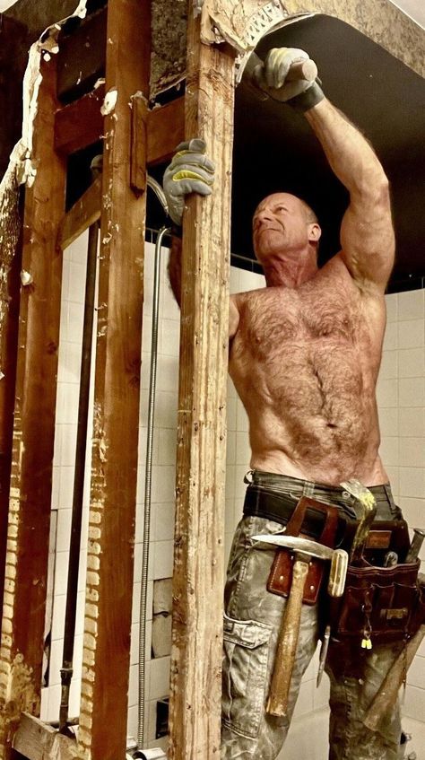 Hard Worker Aesthetic, Blue Collar Men Worker, Hot Construction Workers, Worker Aesthetic, Kilt Men, Lumberjack Man, Buff Guy, Stocky Men, Dad Bodies