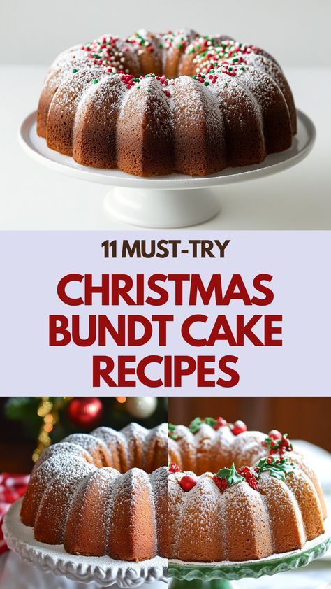 Good Bundt Cake Recipes, Best Breakfast Bundt Cake, Pound Cakes For Christmas, Mini Cranberry Orange Bundt Cake, Tree Bundt Cake, Easy Bundt Cakes Recipes, Toffee Bundt Cake Recipes, Savory Bundt Cake, Fruitcake Bundt Cake