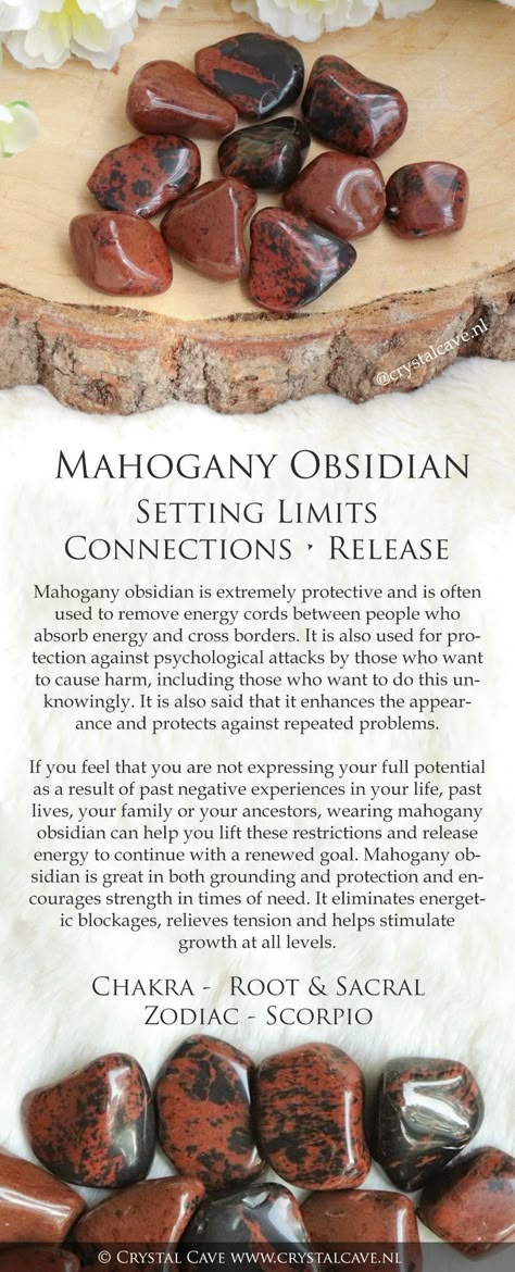 Obsidian Properties, Crystal Healing Chart, Obsidian Jewelry, Zodiac Sign Scorpio, Mahogany Obsidian, Zodiac Scorpio, Obsidian Crystal, Crystal Guide, Crystal Cave