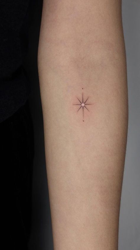 One Star Tattoo, Star Tattoo Back Of Arm, Elegant Star Tattoo, Christian Star Tattoo, Vega Star Tattoo, Single Star Tattoo, Delicate Star Tattoo, Small Star Tattoos For Women, Small Tattoo Star