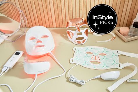 The 6 Best LED Face Masks, Tested and Dermatologist-Approved Face Laser, Led Light Therapy Mask, Spa Interior Design, Bend And Snap, Light Therapy Mask, Led Face Mask, Face Tools, Jennifer Coolidge, Led Wand