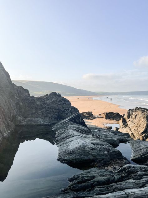 #devon #woolacombe #uktravel Woolacombe Beach, North Devon, Summer 24, Uk Travel, Summer 2023, Holiday Travel, White Photography, Black And White Photography, Getting Out