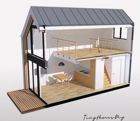 Budget Floor Plans, Mini House Design, Barnodium Homes, Micro Homes, Mini Loft, Loft Interior Design, Pole Barn House Plans, Tiny House Loft, House Loft