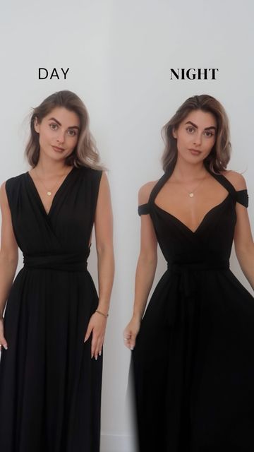 Lydia Rose on Instagram: "Day - night bridesmaid dress ☀️🌙 tag a bridesmaid!⁠ •⁠ #fashiontips #fashionhacks #styletips #stylehacks #fashionhelp #bridesmaid #bridesmaiddress #weddingdress #weddingstyle #multiway" Infinity Dress Bridesmaid Ways To Wear, Ways To Tie A Infinity Dress, Multi Wear Bridesmaid Dress, Infinity Dress Styles Bridesmaid, Multi Wrap Dress Ideas, Wrap Around Dress Classy, Ways To Tie Infinity Dress Bridesmaid, How To Tie Multiway Bridesmaid Dress, Multi-way Dress