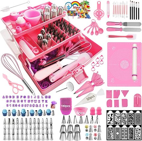 Cake Decorating Box Set, 370PCS Cake Decorating kit Whit Layer Toolbox, Piping Bags and Tips Set, Cake Decorating Tools, Muffin Cups, Baking Supplies, and Baking kit for Beginners and Cake Lovers Alphabet Cookies, Icing Tips, Cake Decorating Kits, Baking Kit, Cake Stencil, Types Of Cakes, Piping Tips, Cake Lover, Baking Set