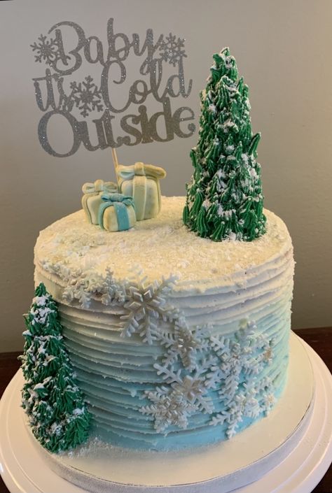 Baby Its Cold Outside Cake Ideas, Baby It's Cold Outside Baby Shower Cake, Baby Its Cold Outside Baby Shower Boy, Winter Baby Shower Cake Boy, It’s Cold Outside Baby Shower Cake, Baby It’s Cold Outside Cake, Snowflake Baby Shower Cake, Winter Wonderland Baby Shower Cake, Christmas Baby Shower Cake