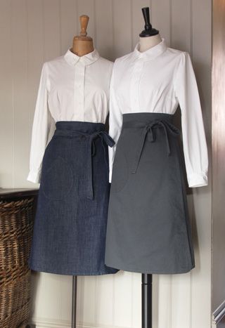 I adore this company ... hand-made clothes in the UK, calling upon traditional British work wear. It's amazing. Old Town Clothing, Utility Clothes, British Workwear, Holt Norfolk, Waitress Uniform, Skirt Apron, Apron Skirt, Uniform Work, British Clothing