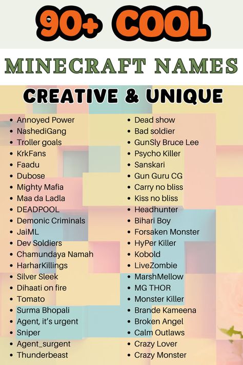 Building worlds in Minecraft is a huge part of the fun! That’s why we’ve put together this list of over 90 unique and creative Minecraft world names for you to explore! Minecraft World Names, World Names, Minecraft World, Cool Minecraft, Put Together, Deadpool, Minecraft, Building, Funny