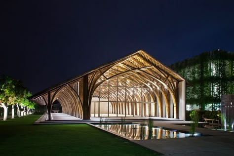 Vtn Architects, Vo Trong Nghia, Bamboo Building, Timber Architecture, Bamboo Structure, Bamboo Architecture, Conference Hall, Tropical Architecture, Timber Structure