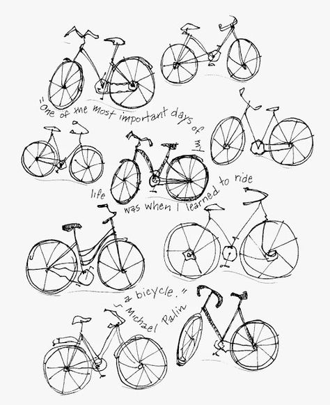 Line Sketching, Beautiful Flower Gardens, Bicycle Printable, Bicycle Sketch, Sketching People, Bicycle Drawing, Watercolor Simple, Face The Sun, Bicycle Tattoo