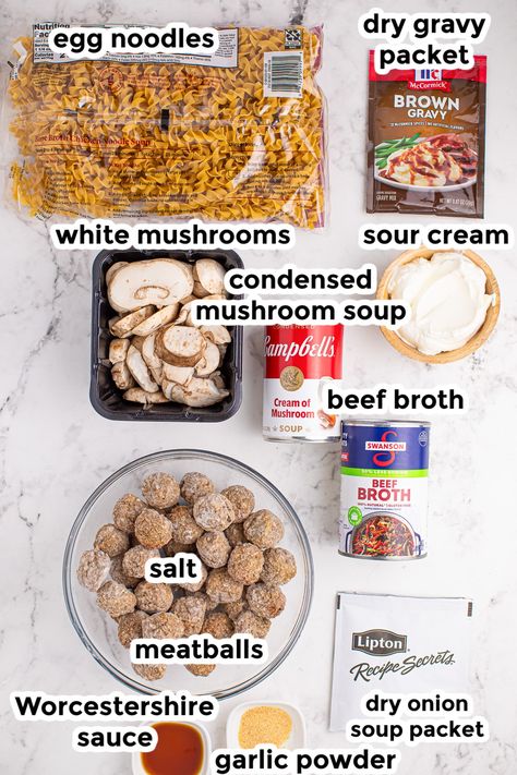 Crockpot Meals With Egg Noodles, Supper Ideas Slow Cooker, Meatball Egg Noodle Recipes, Crockpot Meatballs And Mashed Potatoes, Sour Cream Meatballs, Crock Pot Meatball Stroganoff, Crockpot Meatball Stroganoff Easy, Frozen Meatball Stroganoff Easy, Easy Crockpot Swedish Meatballs Frozen